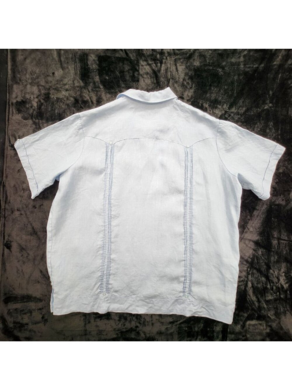 Cubavera 100% Linen Guayabera Shirt 2X Retro Pleat Airy Coastal Resort Tropical - Picture 6 of 8